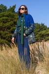 Women's winter jacket wool Frida Mosaic Aurora Blue