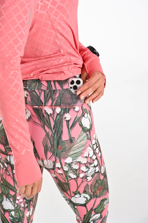 Leggings petite with waistband Pro Pink Fusion - Nessi Sportswear