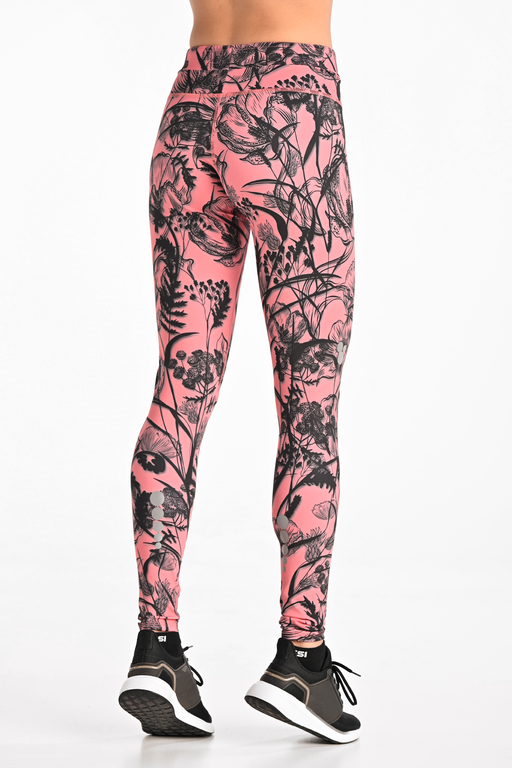 Leggings regular with waistband Pro Ornamo Flower Coral II Quality - Nessi  Sportswear