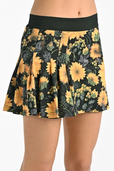 Pleated sport skirt with leggings Sunflowers