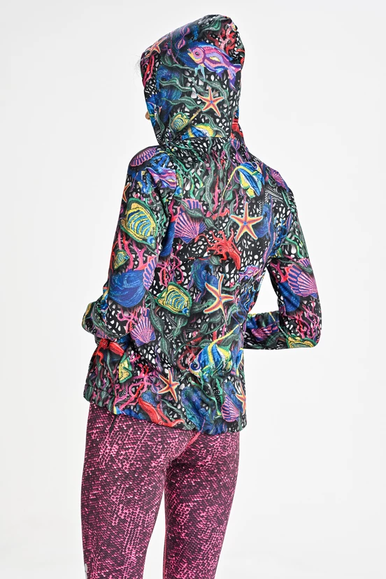 Premium zipped hoodie Mosaic Sea - packshot