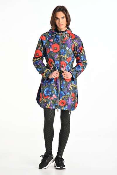 Reversible parka jacket with a hood Meadow Mosaic
