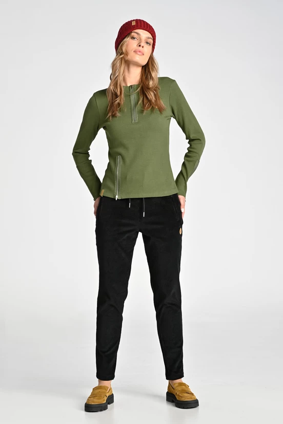 Ribbed cotton blouse Gwen Green - packshot