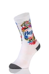 Cycling socks White with Flower Crown