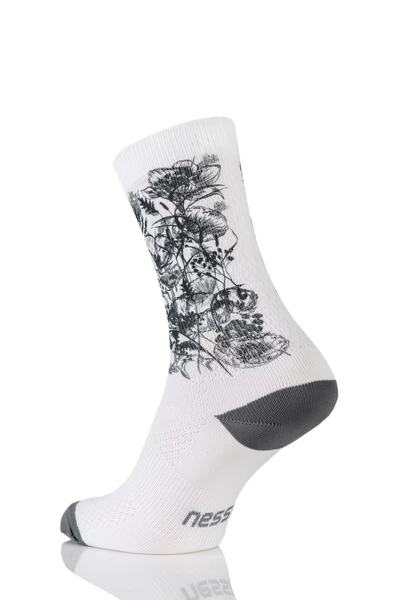 Cycling socks White with a gray pattern