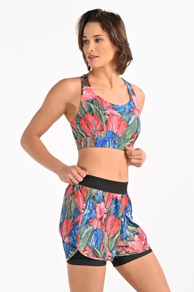 Women's sports shorts with leggings Tulips