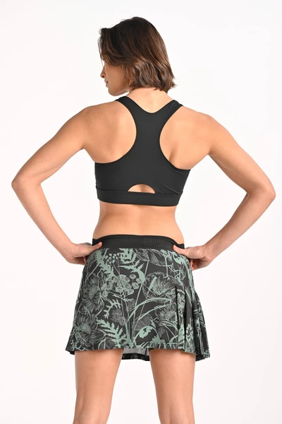 Spódnica sportowa z legginsami plisowana Ornamo Flower Black