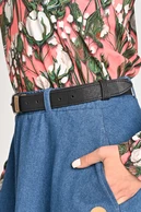 Women's belt made of natural cork Black - packshot