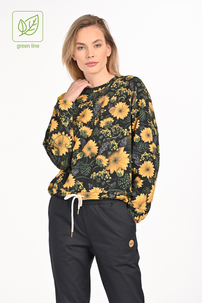 Women's organic cotton sweatshirt Sunflowers