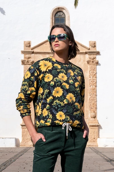 Women's organic cotton sweatshirt Sunflowers