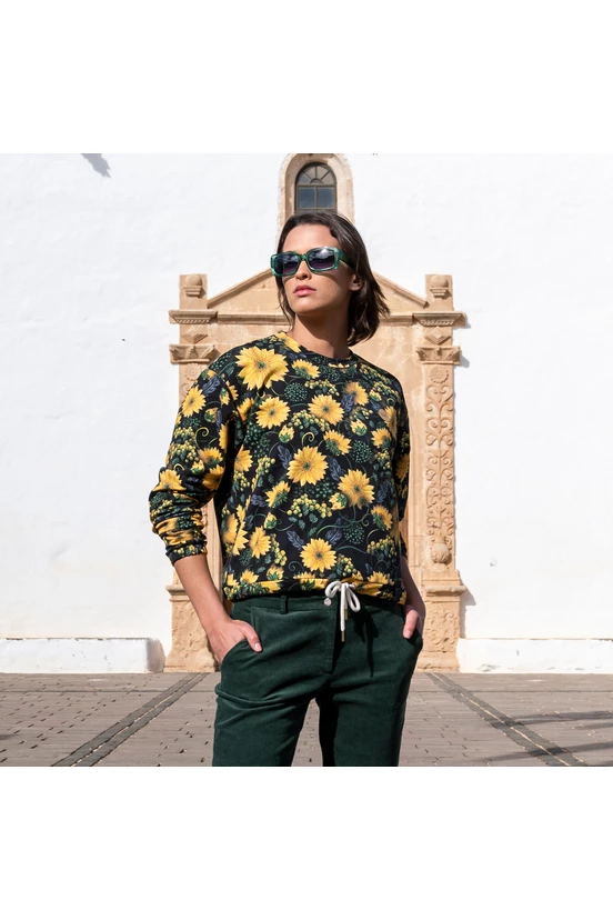 Women's organic cotton sweatshirt Sunflowers - packshot