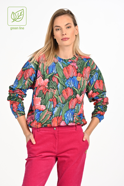 Women's organic cotton sweatshirt Tulips