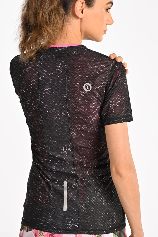 Women's sports T-shirt Zip Blink Black - packshot