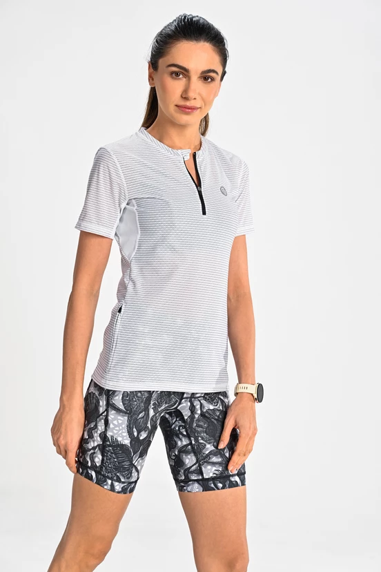 Women's sports T-shirt Zip White - packshot