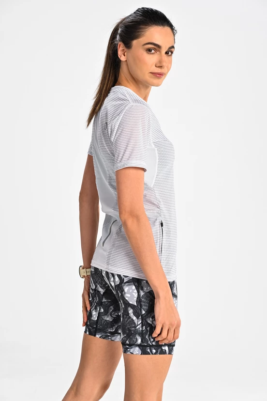 Women's sports T-shirt Zip White - packshot