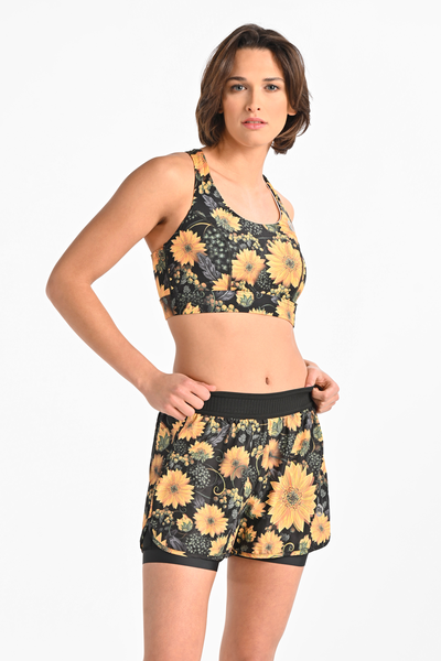 Women's sports shorts with leggings Sunflowers