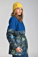 Women's winter jacket wool Frida Mosaic Aurora Blue - packshot