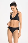 Classic bikini bottoms with frills Black