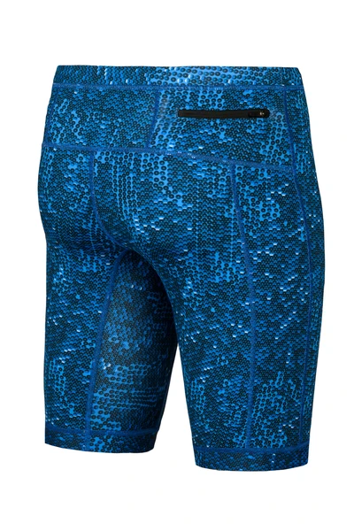 Short men's leggings with stabilizing tapes Blink Blue