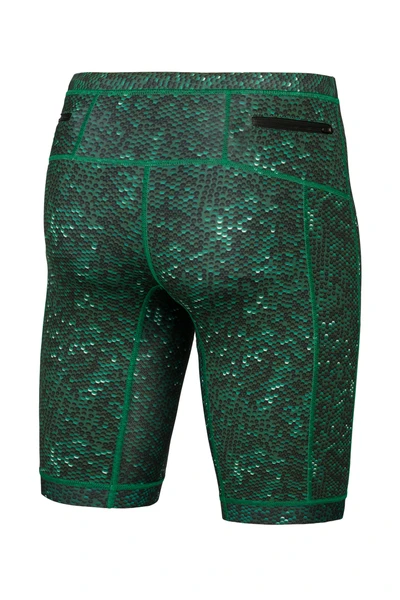 Short men's leggings with stabilizing tapes Blink Green