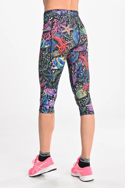 3/4 Dual Space leggings with pockets on the sides Mosaic Sea