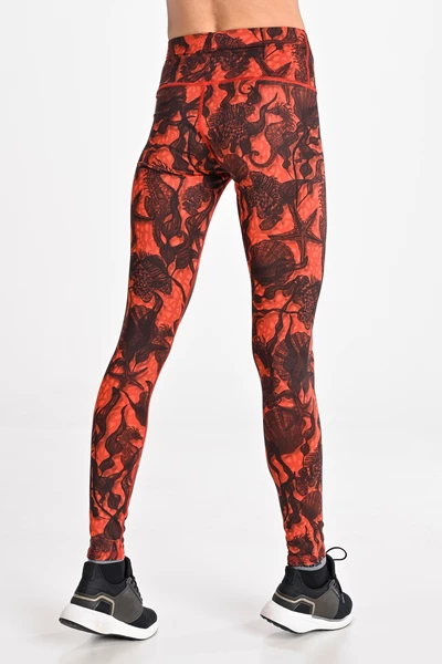 Regular leggings with waistband Ornamo Reef Red
