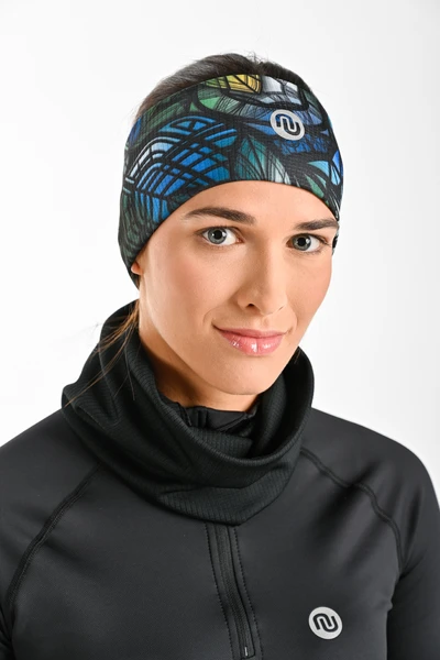 Thermoactive sports headband Mosaic Aurora Blue II Quality