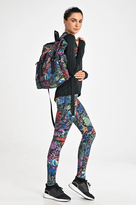 Regular leggings with side pockets Mosaic Sea - packshot