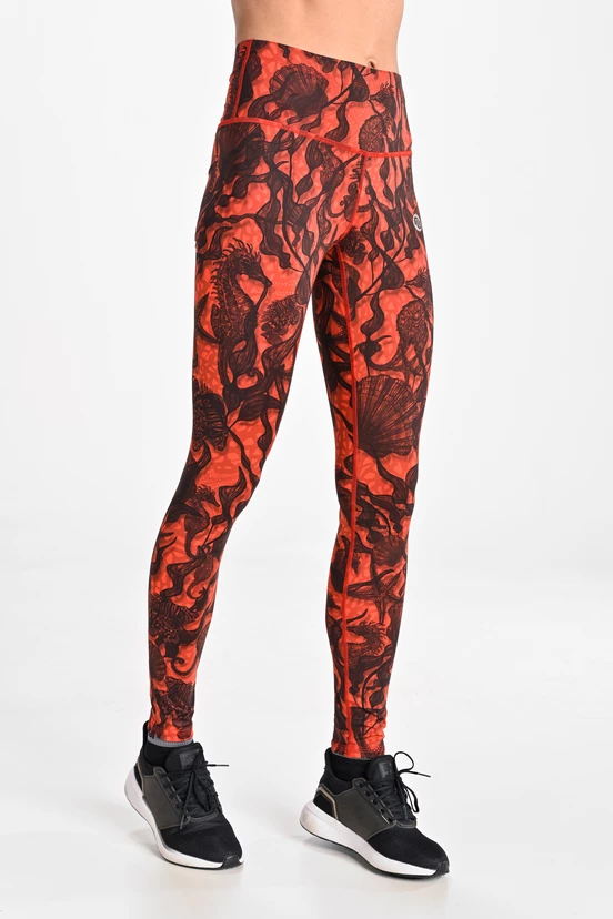 Regular leggings with waistband Ornamo Reef Red - packshot