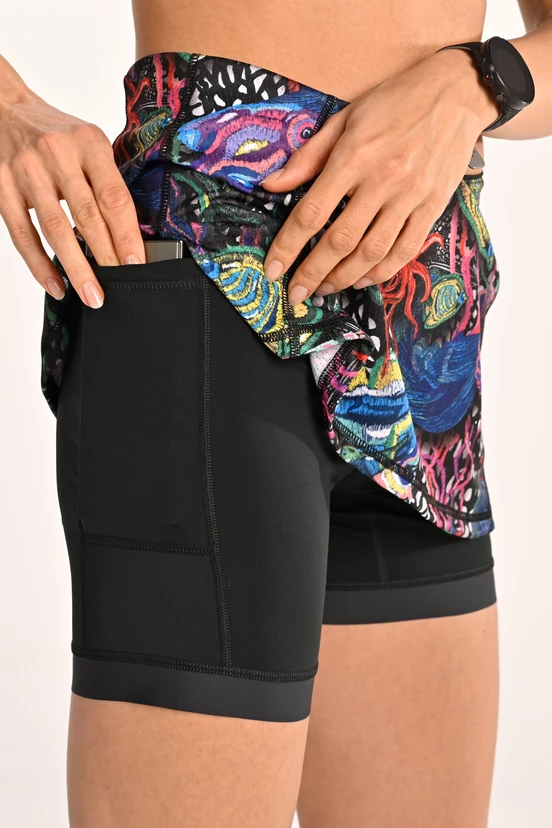Running skirt with leggings Mosaic Sea - packshot