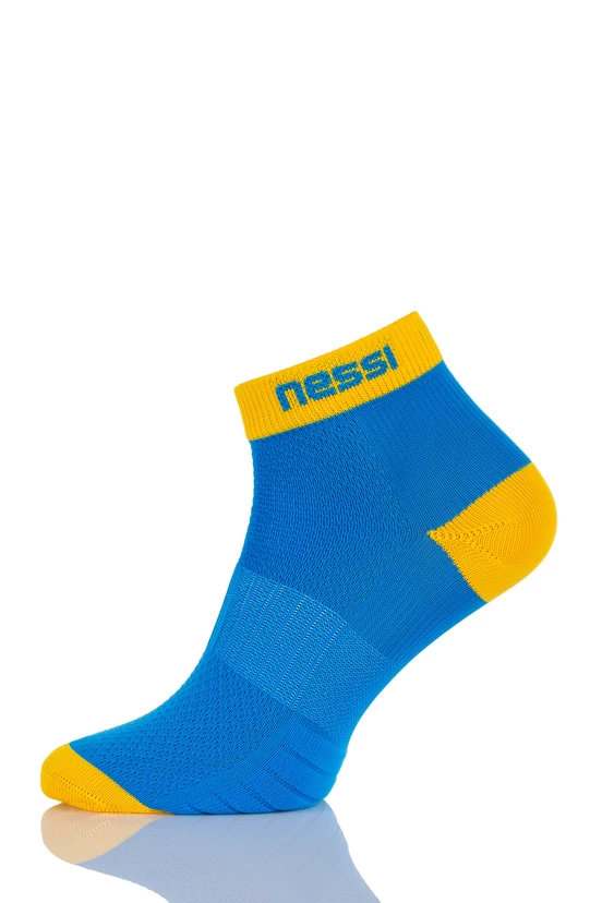 Seamless breathable socks Blue-Dark yellow - packshot