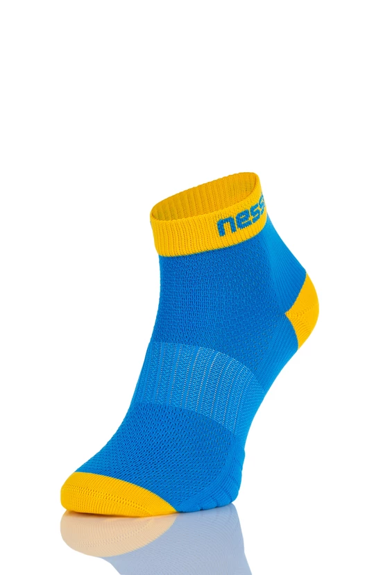 Seamless breathable socks Blue-Dark yellow - packshot