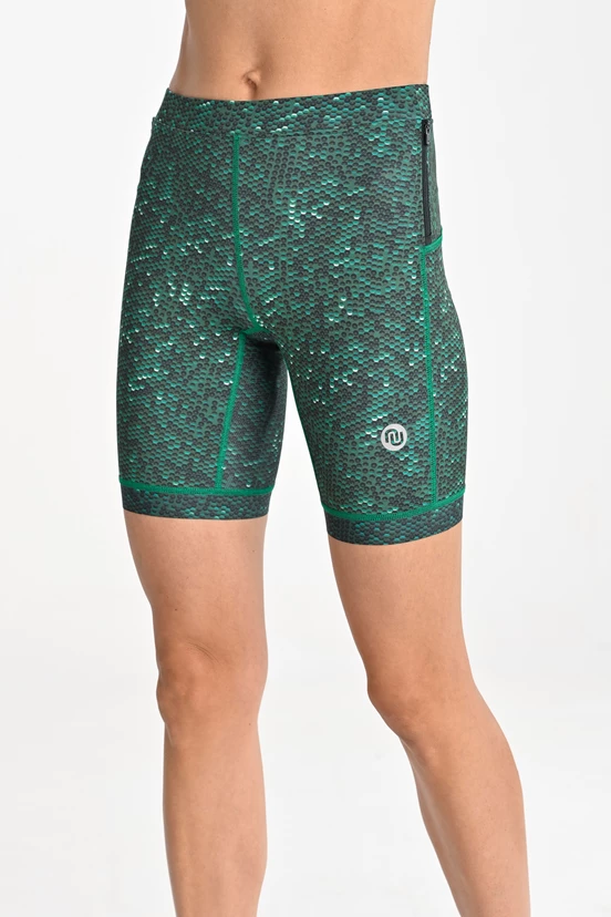Short leggings with stabilizing tapes Blink Green - packshot