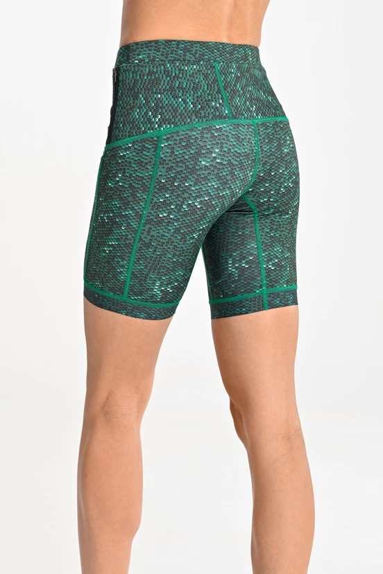 Short leggings with stabilizing tapes Blink Green - packshot