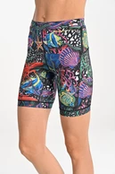 Short leggings with stabilizing tapes Mosaic Sea - packshot
