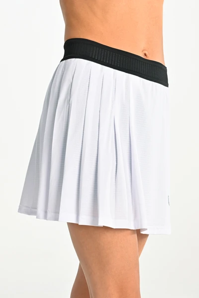Spódnica sportowa z legginsami plisowana White