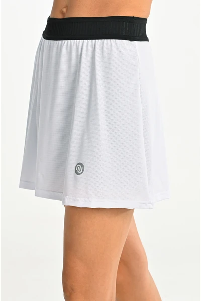 Spódnica sportowa z legginsami plisowana White
