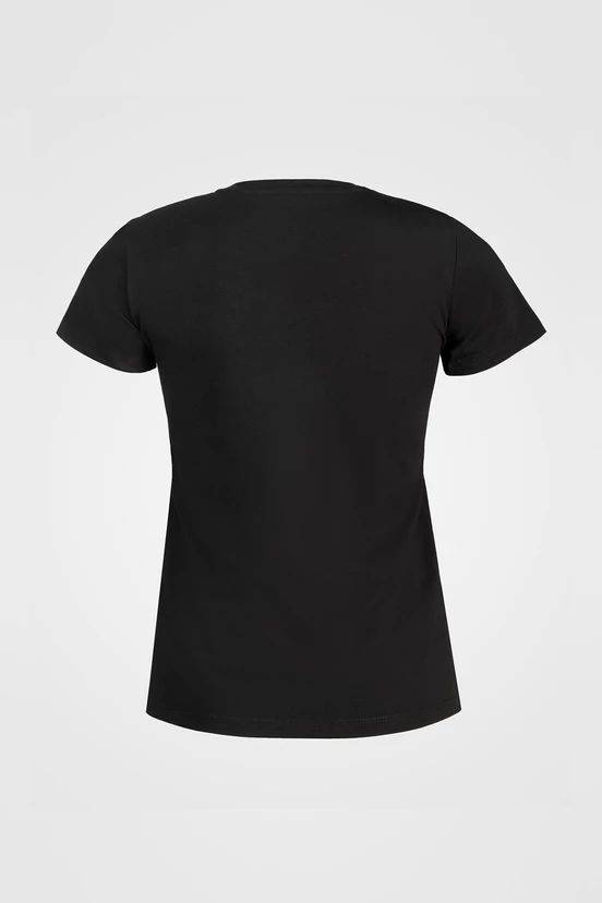 T-shirt damski Pure Black z nadrukiem - packshot