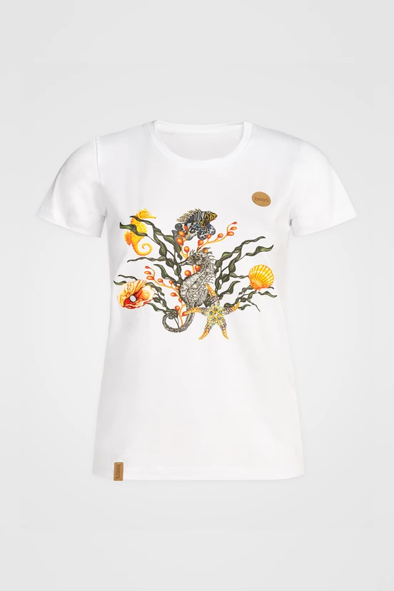 T-shirt damski Pure White z nadrukiem - packshot