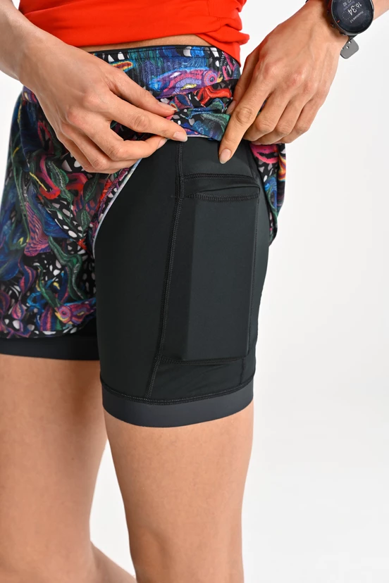 Women's sports shorts with leggings Mosaic Sea - packshot