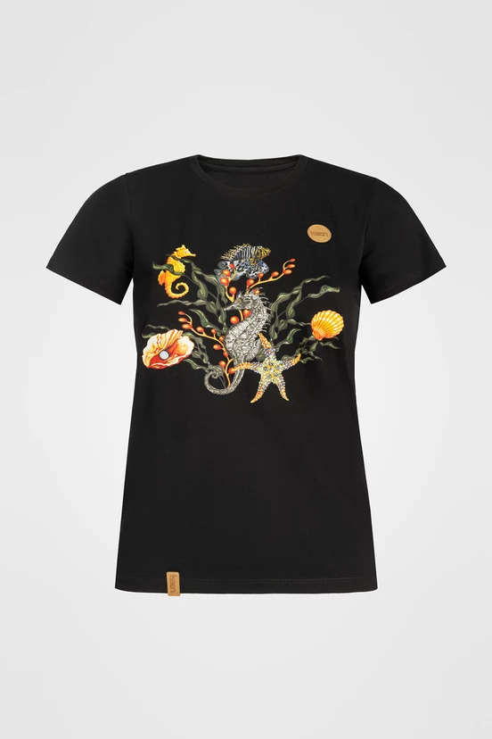 Women's t-shirt Pure Black with print - packshot