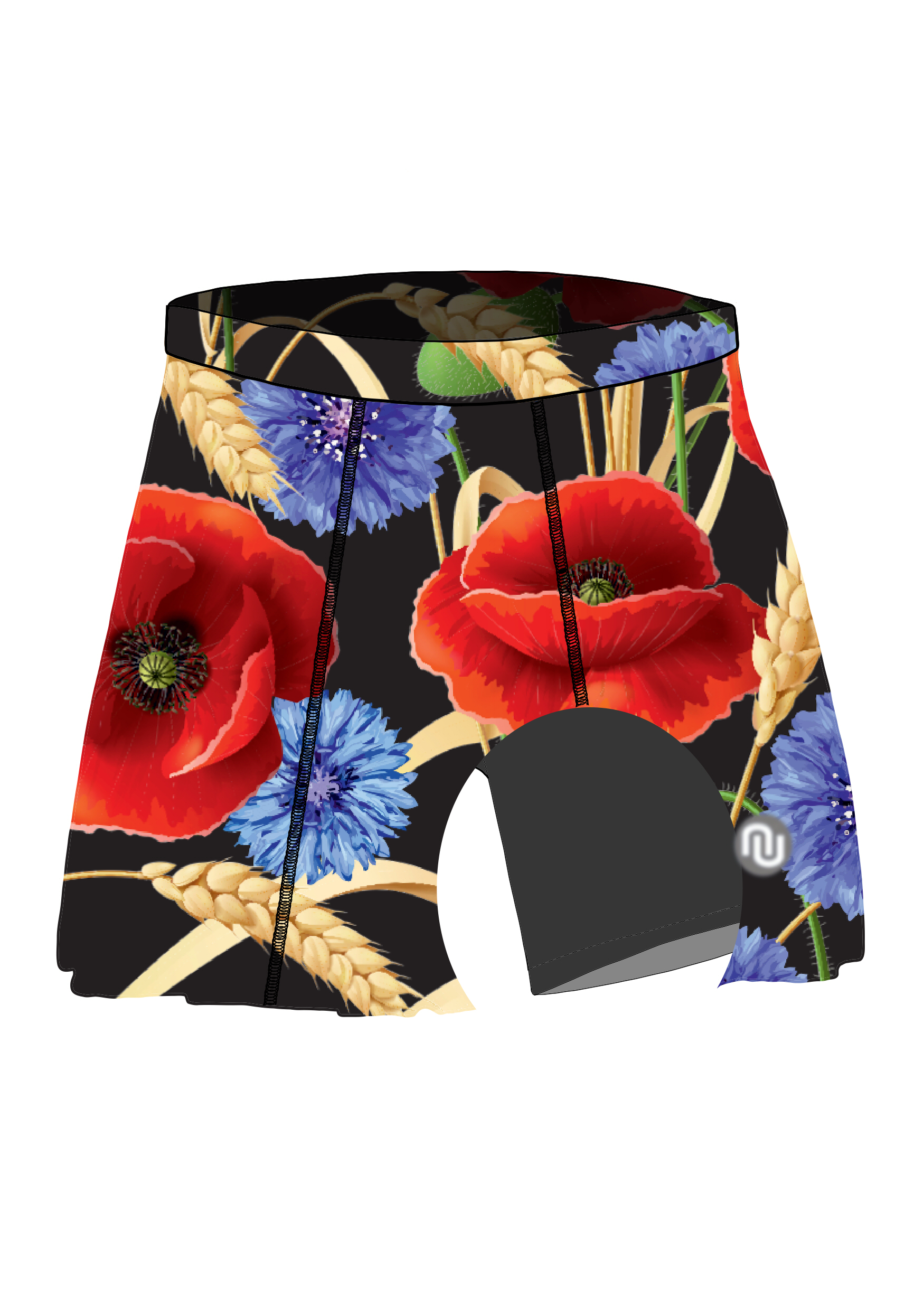 Running skirt with leggings Cornflowers and Poppies - Nessi Sportswear